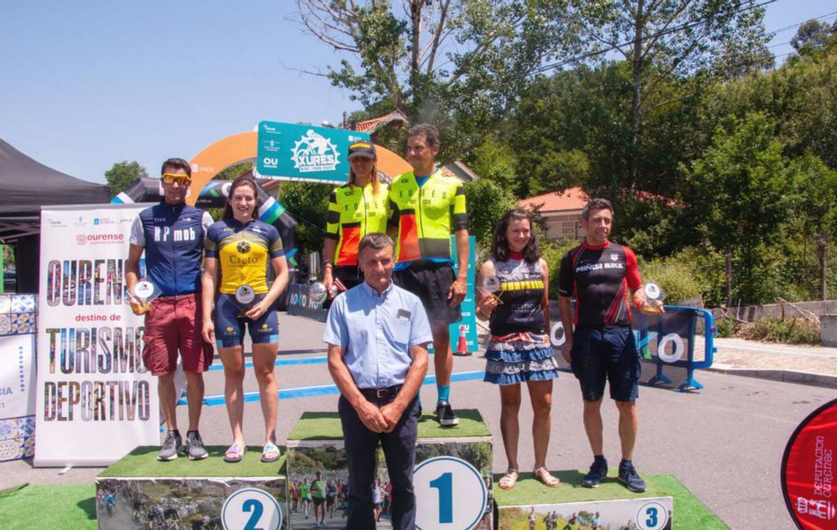 Podio de esta segunda edición del Xurés Bike Tour.