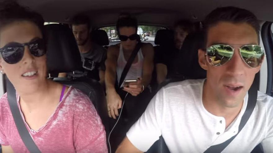 El divertido 'carpool karaoke' de Phelps y sus compañeros en Río 2016