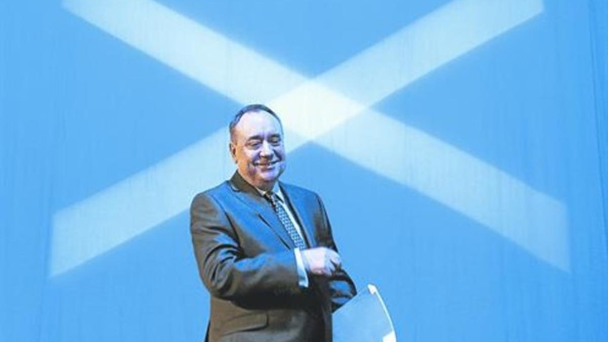 Alex Salmond en pasado mes de abril en un congreso de su formación política, el Partido Nacional Escocés.