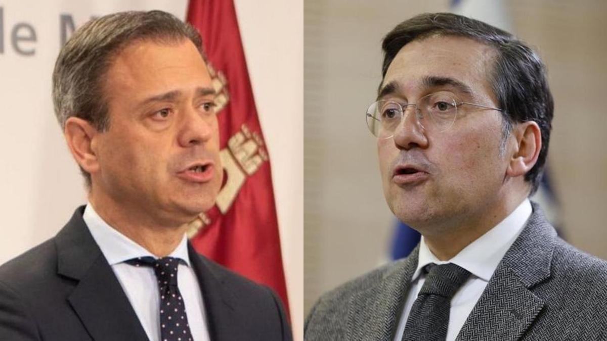 El consejero Marcos Ortuño y el ministro José Manuel Albares.