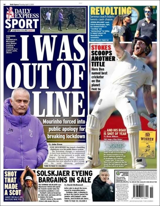 Portada EXPRESS SPORT jueves 9 abril 2020