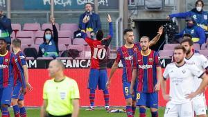 Las imágenes del partido del FC Barcelona contra el Osasuna de LaLiga Santander disputado en el Camp Nou, Barcelona.