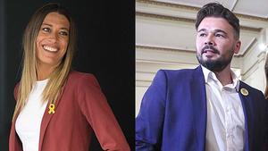 Míriam Nogueras (Junts) y Gabriel Rufián (ERC).