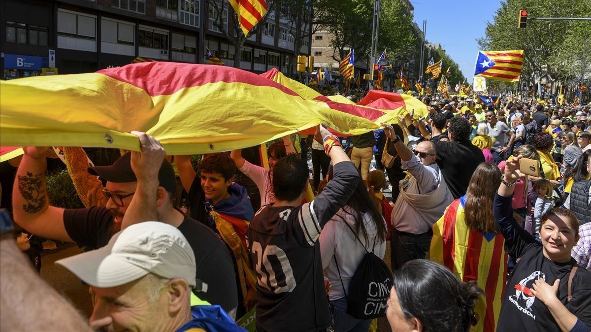 Manifestación a favor de la libertad de los presos independentistas