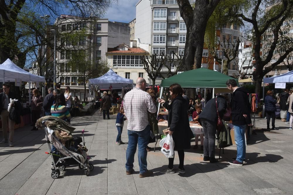 Mercado ecológico en la plaza de España