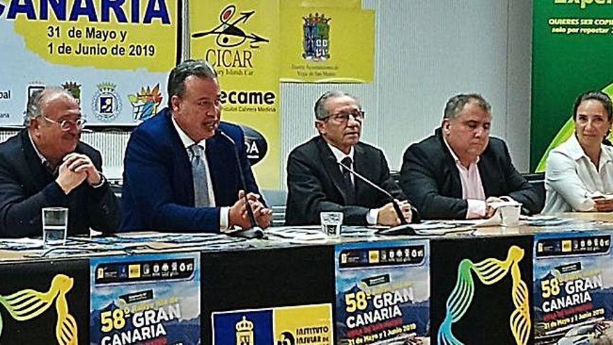 Acto de presentación de las 58 edición del Rally Isla de Gran Canarias, ayer, en la sala de prensa del Gran Canaria Arena.