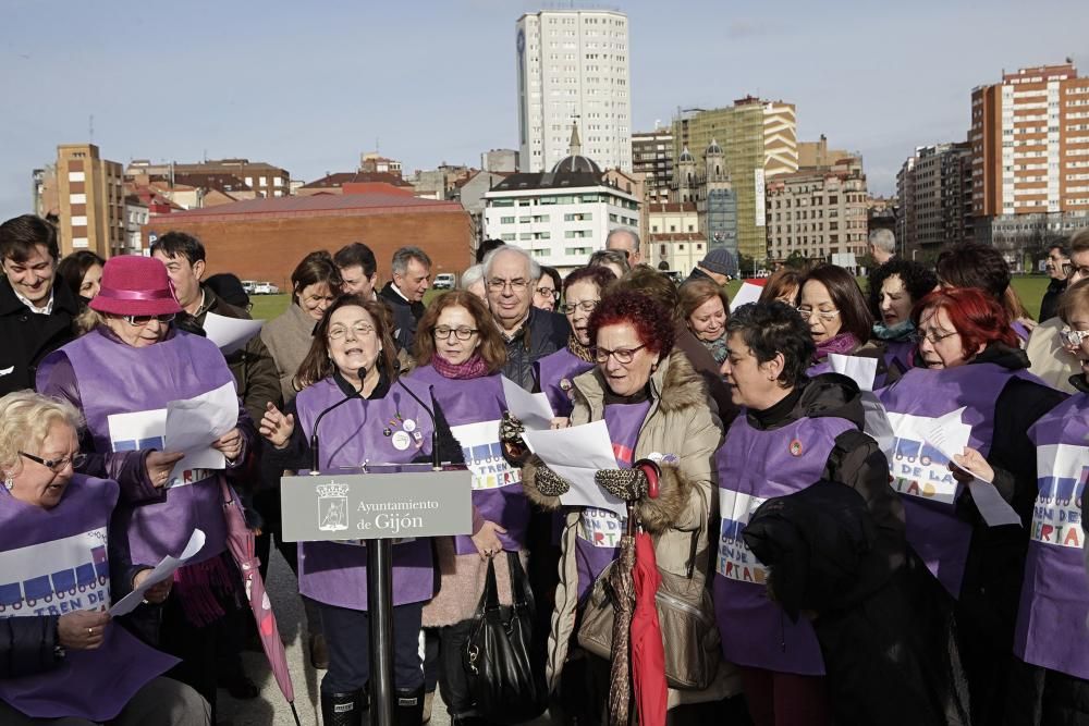 Inauguración de los jardines del Tren de la Libertad