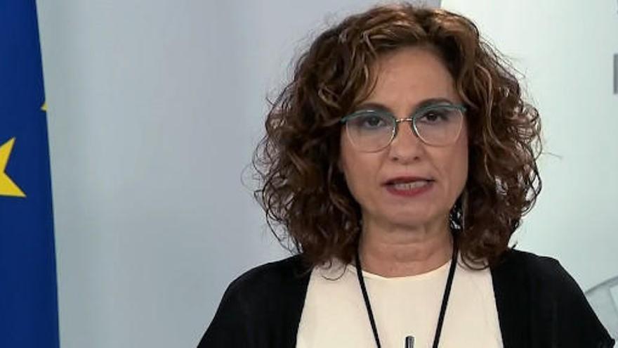 María Jesús Montero en rueda de prensa.