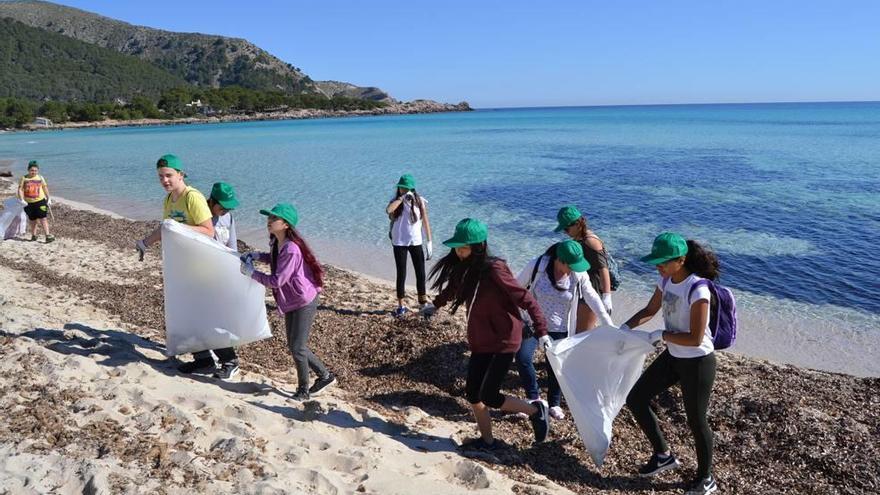 Limpieza de la playa de Cala Agulla