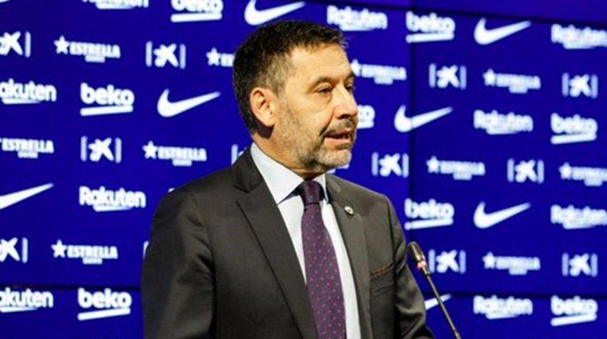 Bartomeu, durante su comparecencia.