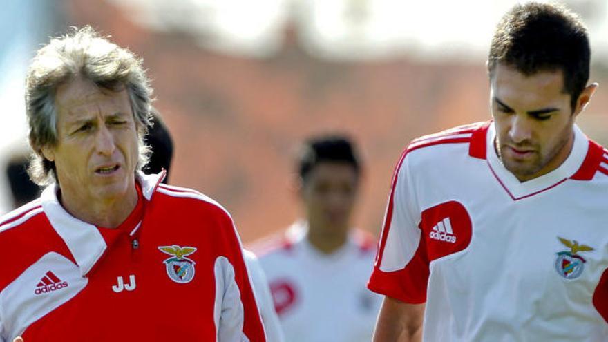 Jardel junto a Jorge Jesús, extécnico del Benfica, en una imagen de archivo.