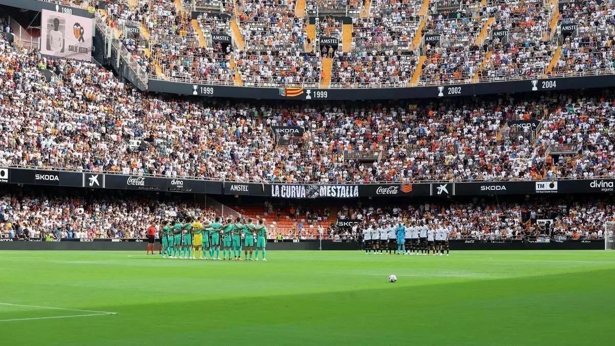 Una imagen de Mestalla durante el Valencia Atlético de Madrid.
