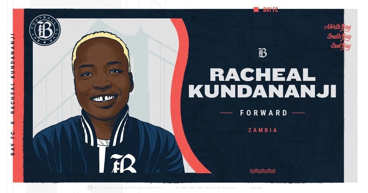 Creatividad hecha para la presentación de Racheal Kundananji con el Bay FC.