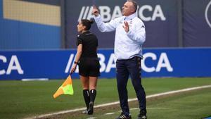 Miguel Figueira, durante un partido del Juvenil A en Abegondo.