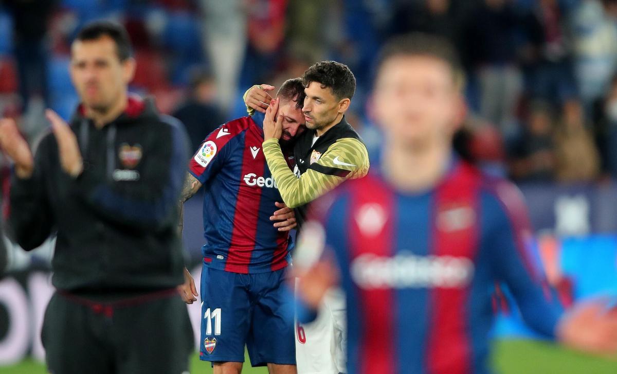 Valencia . Partido de Liga Santander entre el Levante UD y el Sevilla. FÚTBOL. 1 LALIGA. PARTIDO CIUTAT DE VALÈNCIA. EQUIPOS LEVANTE UD. SEVILLA FC
