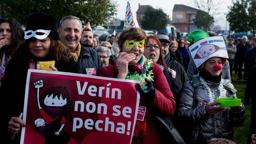 Protesta en Verín en contra del cierre del paritorio.