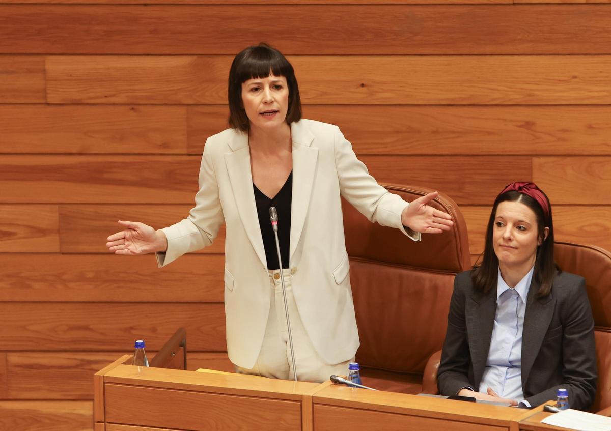 Ana Pontón durante una intervención en el Parlamento de Galicia.