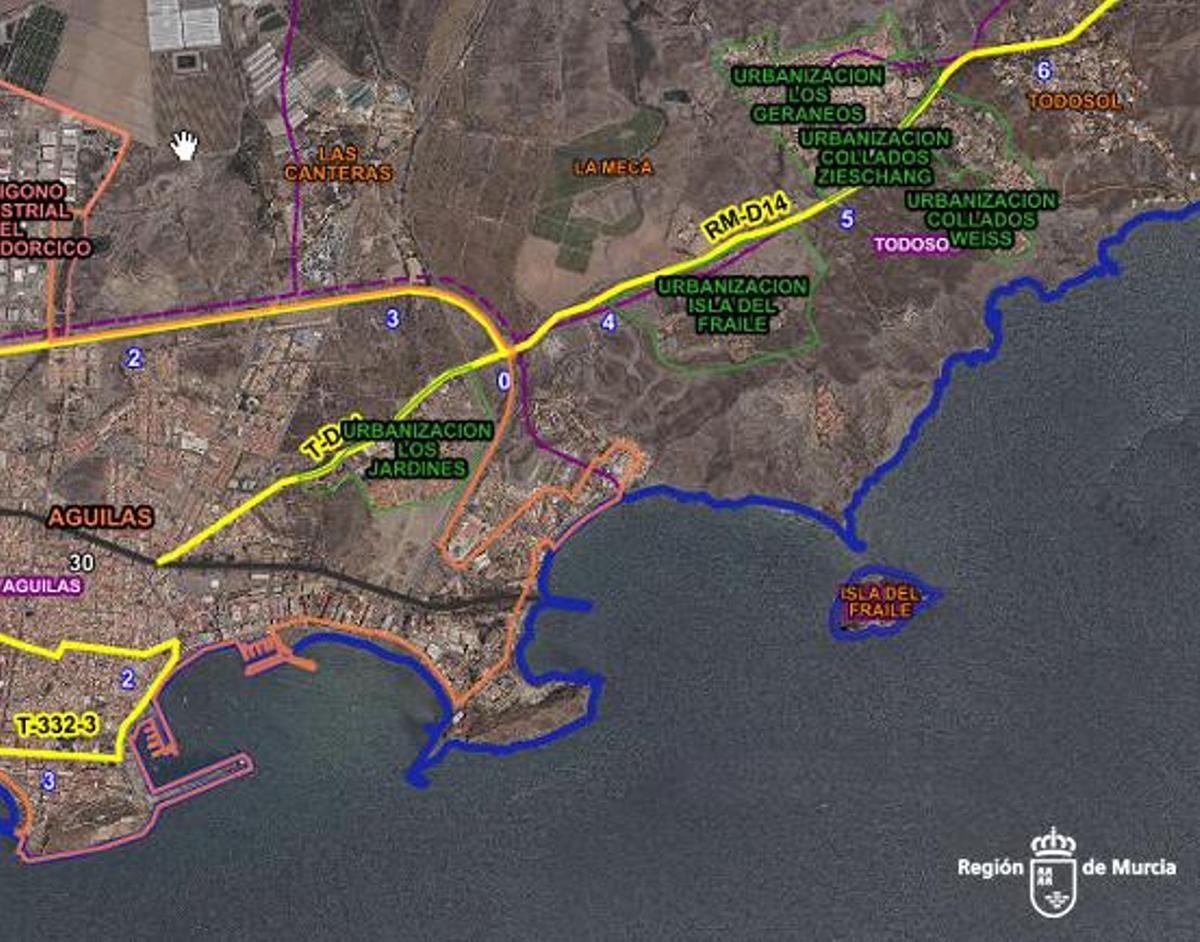 Mapa con la ubicación de la Isla Fraile, donde qudaron atrapadas las ocho personas.