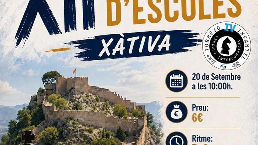 Xàtiva acoge el cuarto torneo del Circuit Intercomarcal de ajedrez