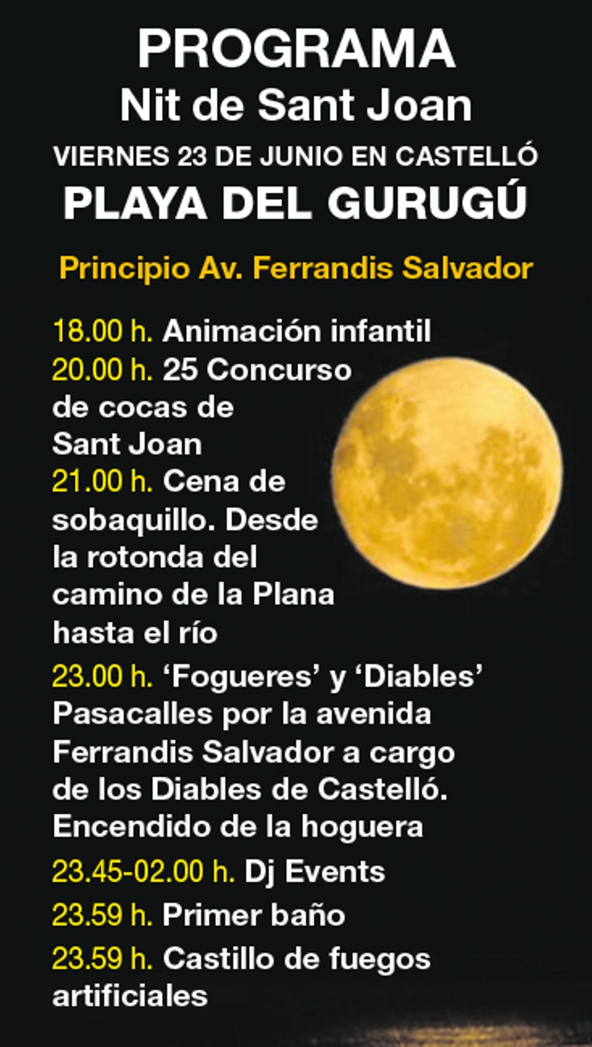 Programación de la Nit de Sant Joan prevista para el día 23 de junio.