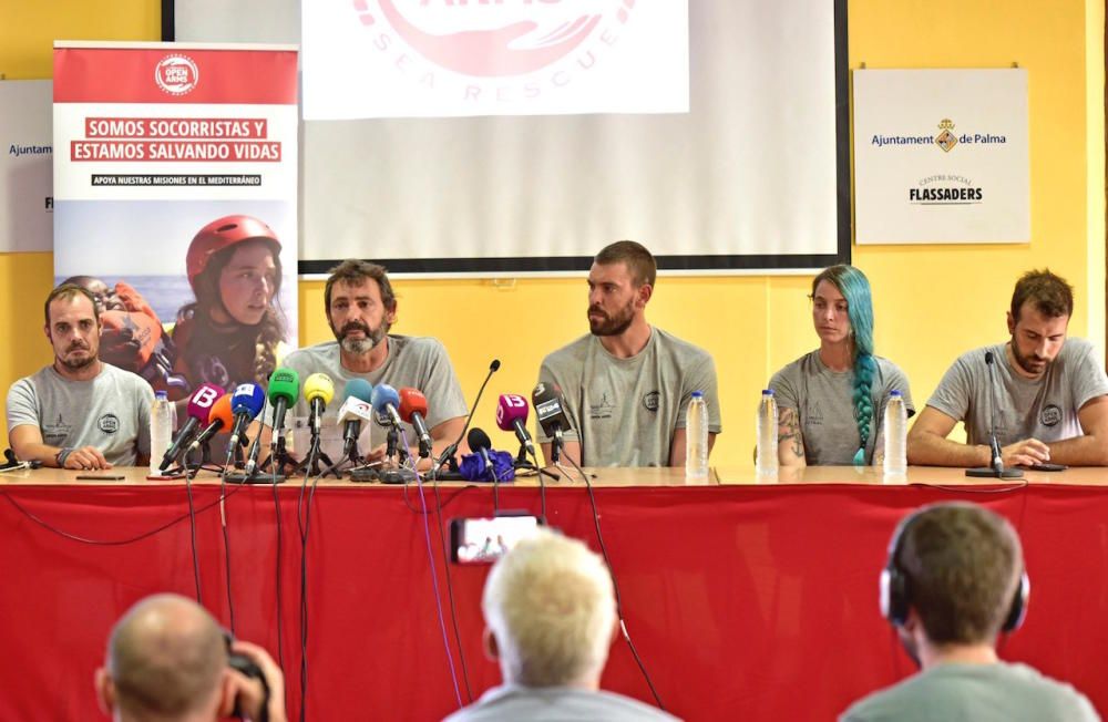 Rueda de prensa de Óscar Camps y Marc Gasol tras la llegada del 'Open Arms' a Palma