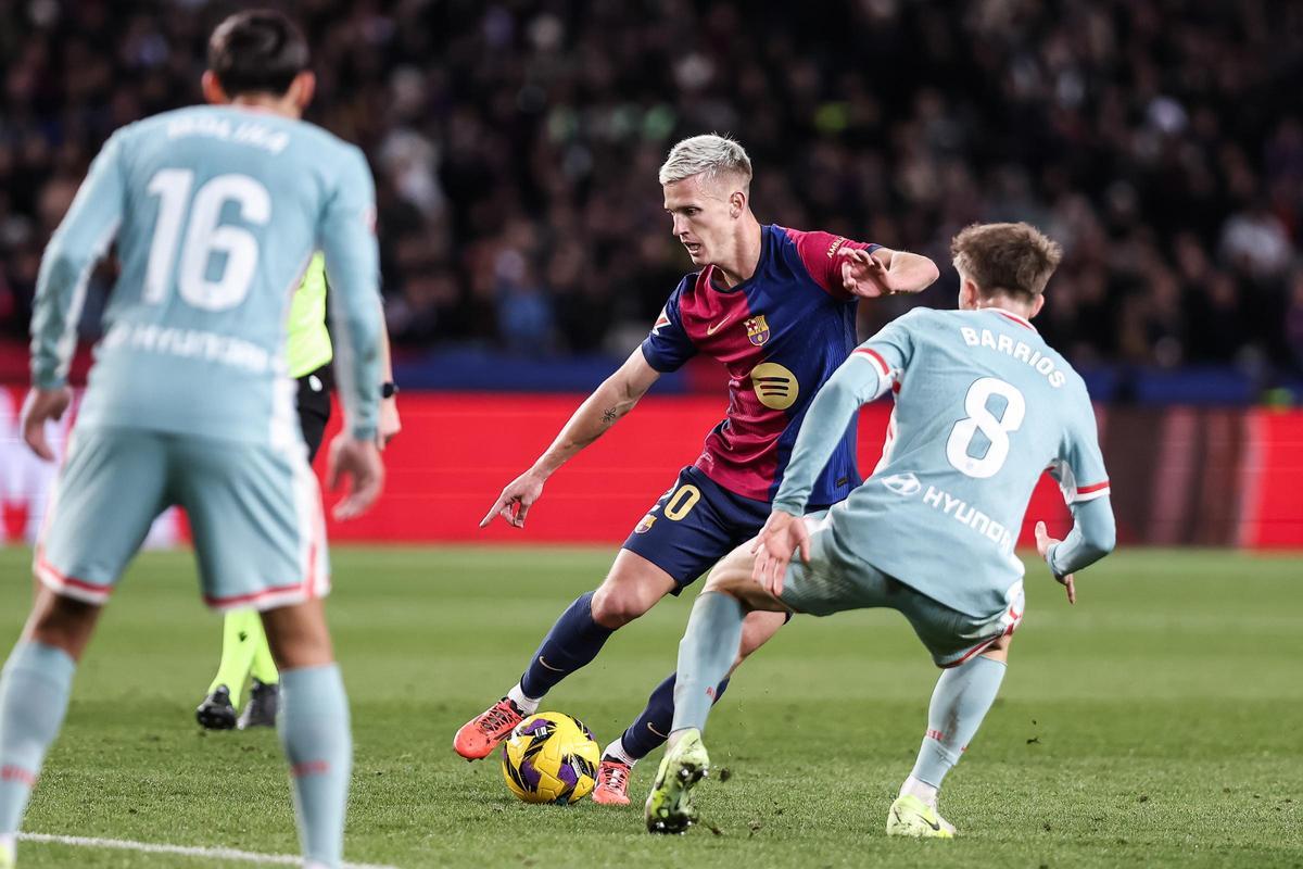 Dani Olmo, ante el Atlético de Madrid.