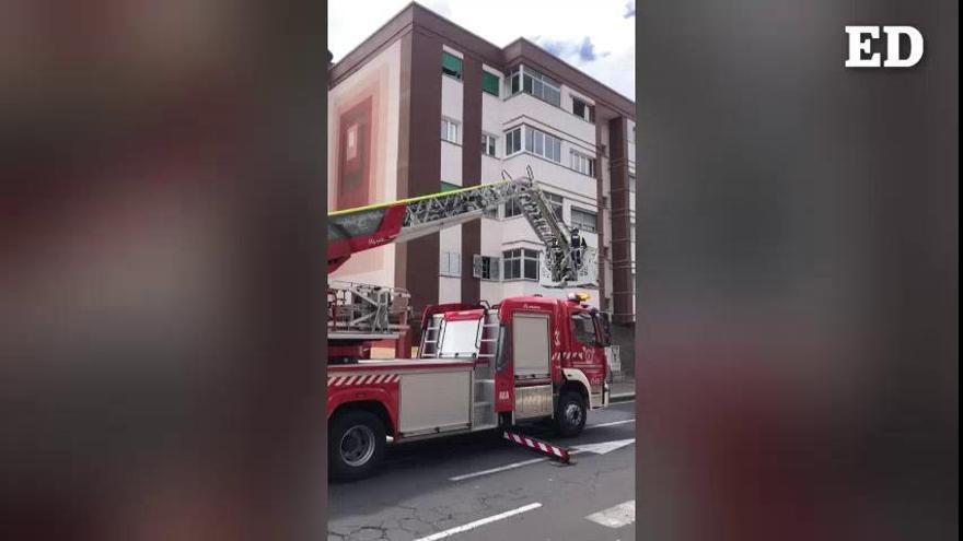 Caida de cascotes en Padre Anchieta