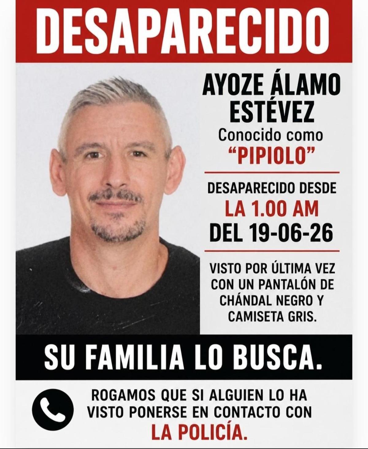 Buscan a Ayoze Álamo Estévez, conocido como 'Pipiolo'