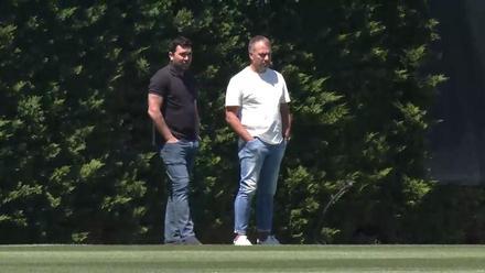 Hansi Flick en el entrenamiento del Barça Atlètic