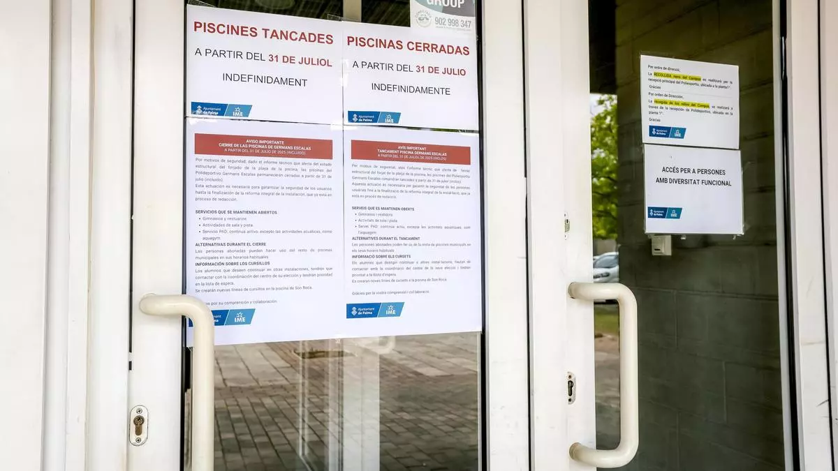 Cierran las piscinas del Germans Escalas por tiempo indefinido por el grave deterioro de la estructura