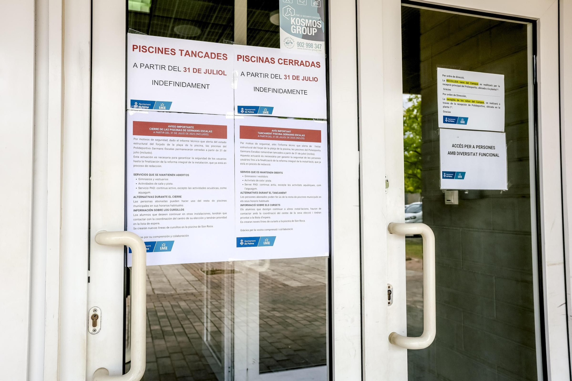 Cierran las piscinas del Germans Escalas por tiempo indefinido por el grave deterioro de la estructura