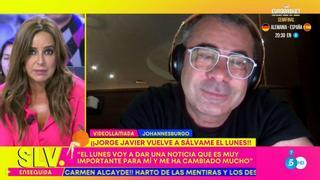 Jorge Javier reaparece en 'Sálvame' muy emocionado: "No sabía que se podía vivir con tanto dolor"