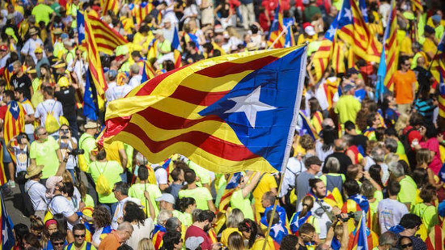 Una estelada de la manifestació de l&#039;11 de setembre del 2017