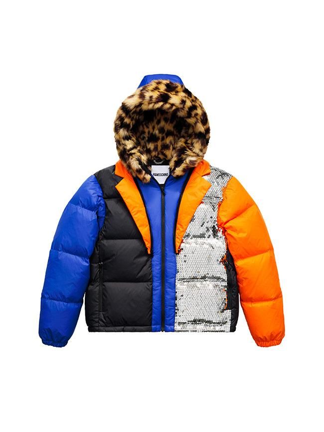 Todas las imágenes de la colección de Moschino x H&M: plumífero multicolor