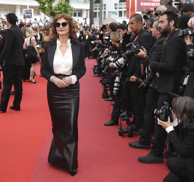 Susan Sarandon con un look más 'casual' el segundo día de Cannes