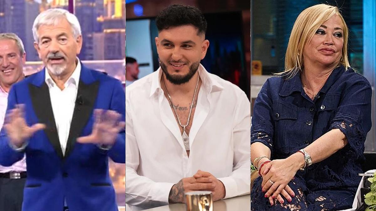 Carlos Sobera, Omar Montes y Belén Esteban