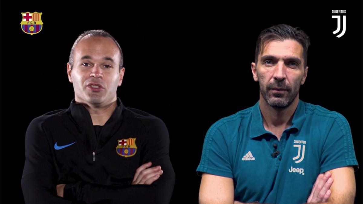 Iniesta y Buffon, cara a cara en la web del Barça