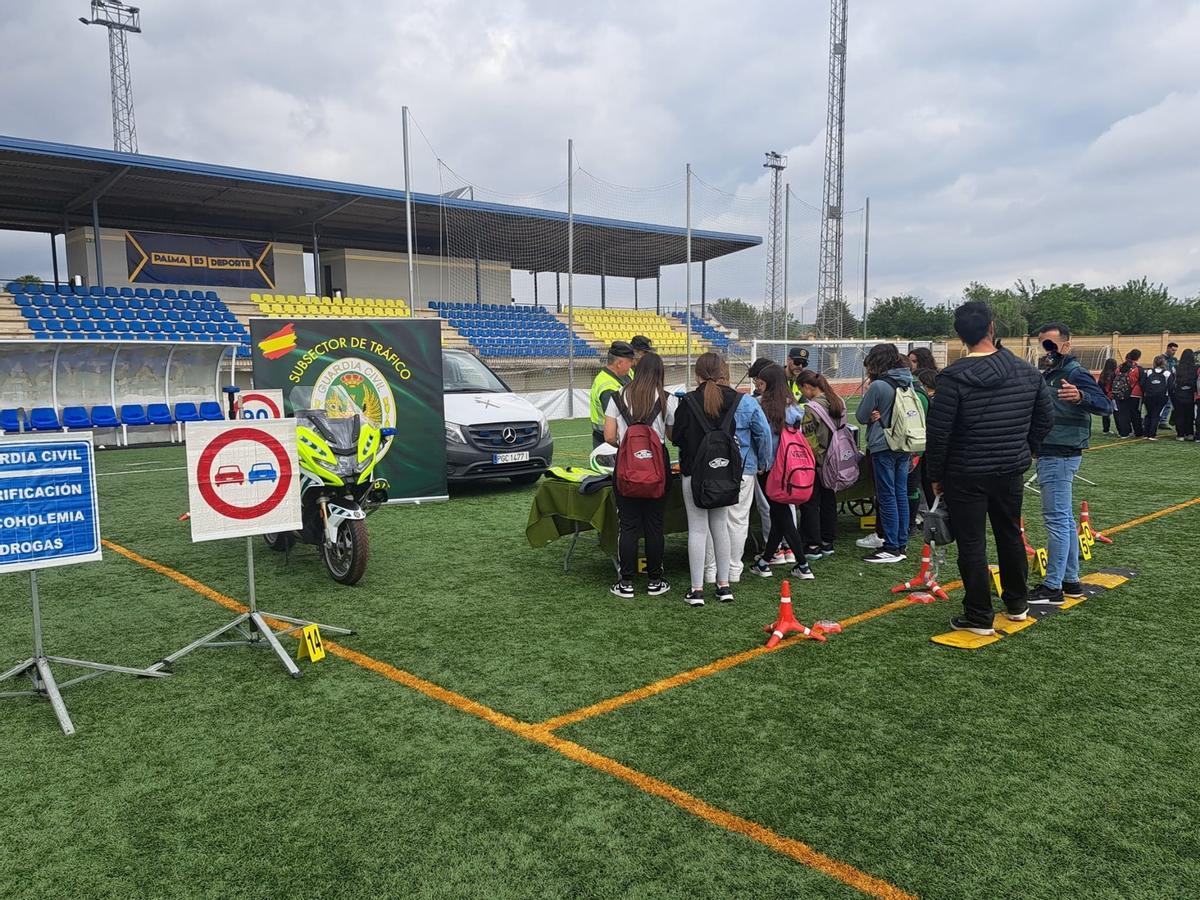El complejo polideportivo municipal de Palma del Río acogió la demostración de procedimientos de la Guardia Civil.