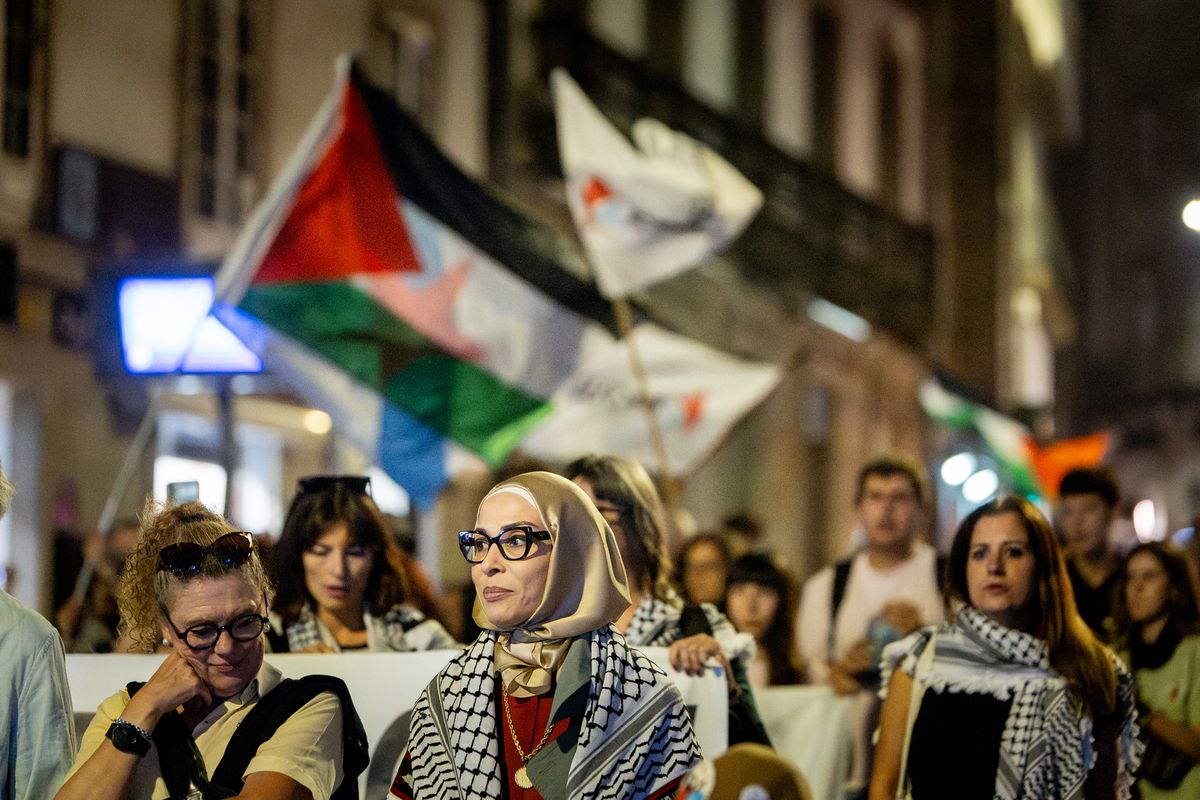 Manifestación en Santiago para protestar por la detención de la Flotilla a Gaza