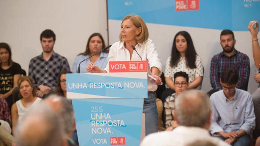 Mar Barcón, en un acto de campaña del 25S.