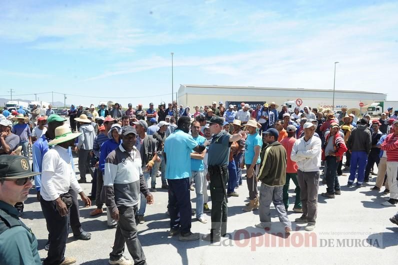 Protesta hortofrutícola en una empresa de El Raal