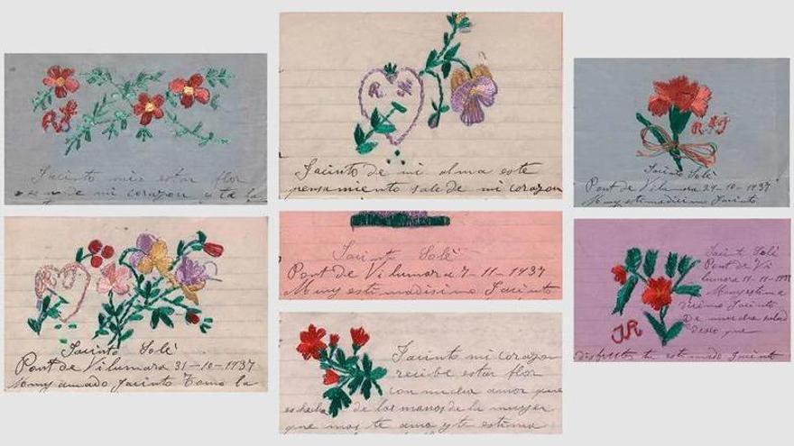 Cartes d’amor brodades