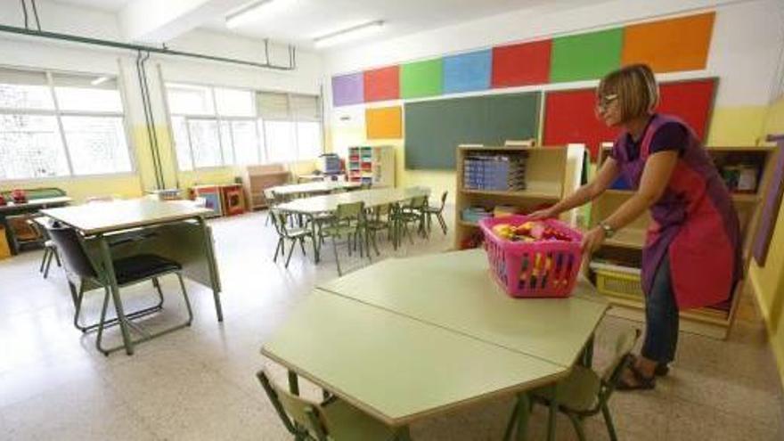 Una de las aulas para niños de dos años en uno de los colegios públicos seleccionado por la conselleria.