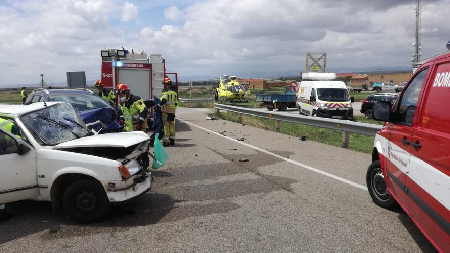 Dos accidentes de tráfico dejan dos conductores heridos en Alcañiz y Caminreal