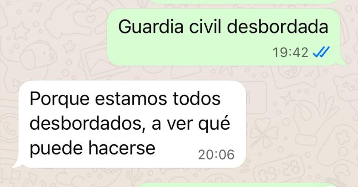 Mensajes entre la jefa de servicio de Emergencias y la jefa de Protección Civil del Gobierno