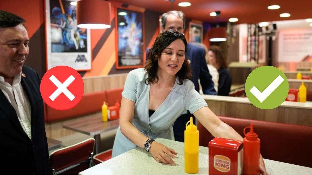 Ayuso junto a Burguer King