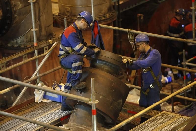 Obras de mantenimiento en la térmica de Aboño