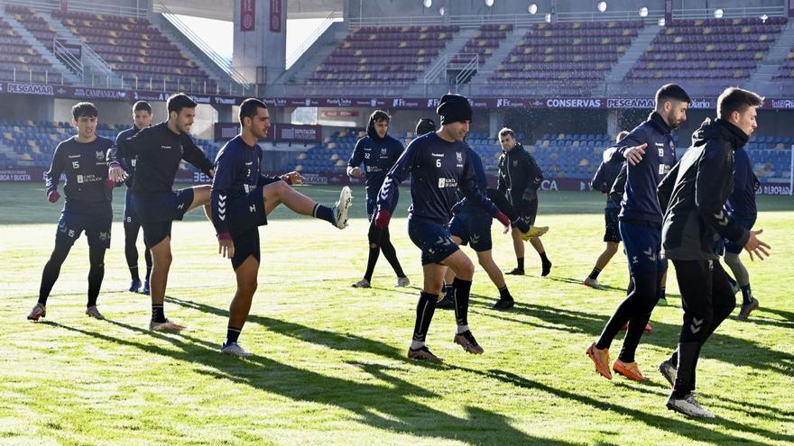 Entrenamiento del Pontevedra en Pasarón la semana pasada.