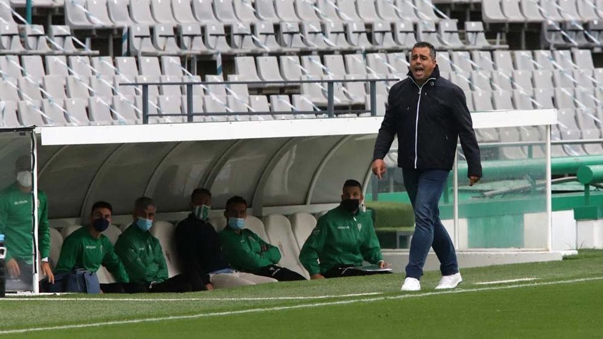 Germán Crespo, en su primer partido con el Córdoba, ante el Tamaraceite, en abril de 2021.