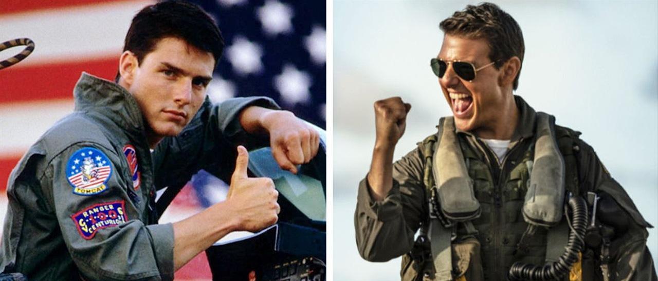 Tom Cruise, en 'Top Gun: Ídolos del aire' y 'Top Gun: Maverick'.